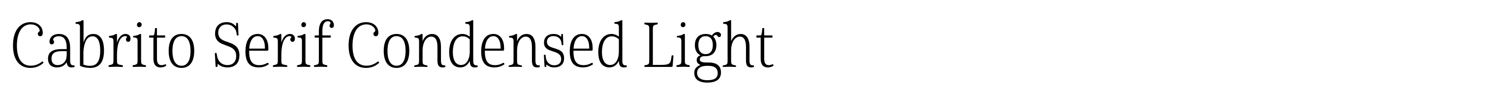 Cabrito Serif Condensed Light